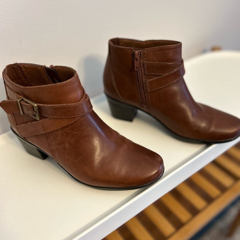 Clark’s Brown Leather Ankle Booties